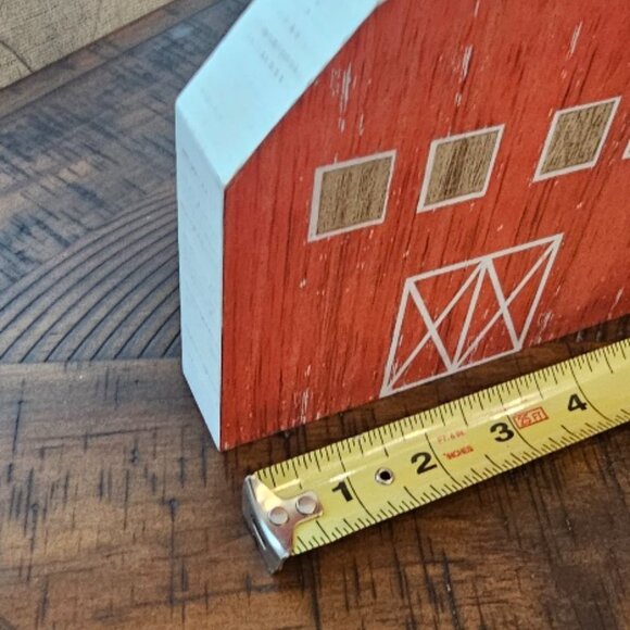 Wood Shelf Mantel Sitter Red Barn Farm Farmhouse Country Cottage Primitive - Picture 2 of 4